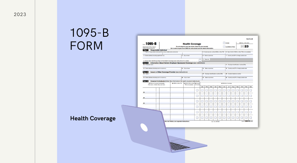 Printable IRS Form 1095-B for Health Coverage report